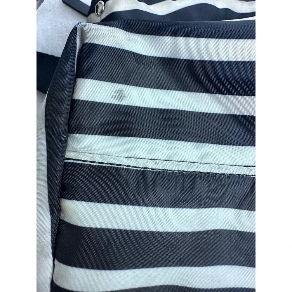 Kate Spade Weekender Bag Womens Large Black White Striped Packable